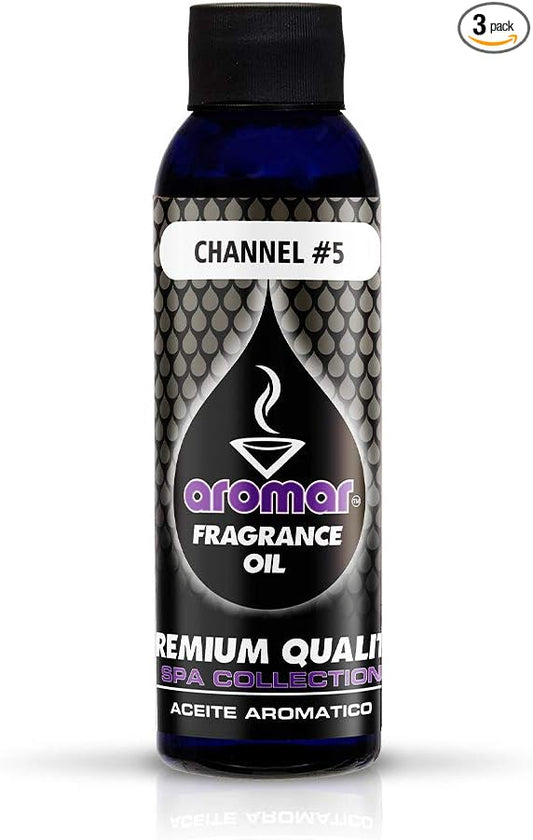 AROMAR Premium Fragrance Oil, 4oz Bottle 3 Pack Long Lasting Aromatic Scent, Fresh and Revitalizing Aromatherapy for Living Room, Bedroom, and Kitchen 12oz Channel #5