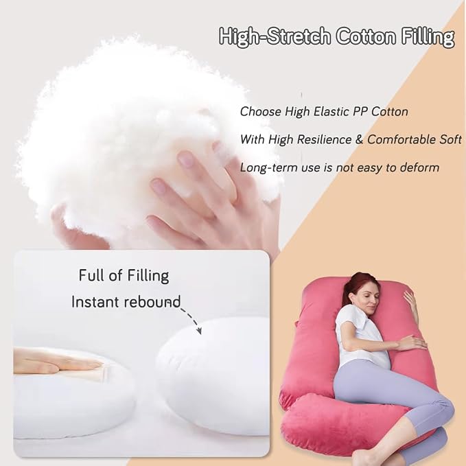60 Inch Pregnancy Pillow for Sleeping, Extra Large U Shaped Body Pillow, Maternity Pillow for Pregnant Women (RED)