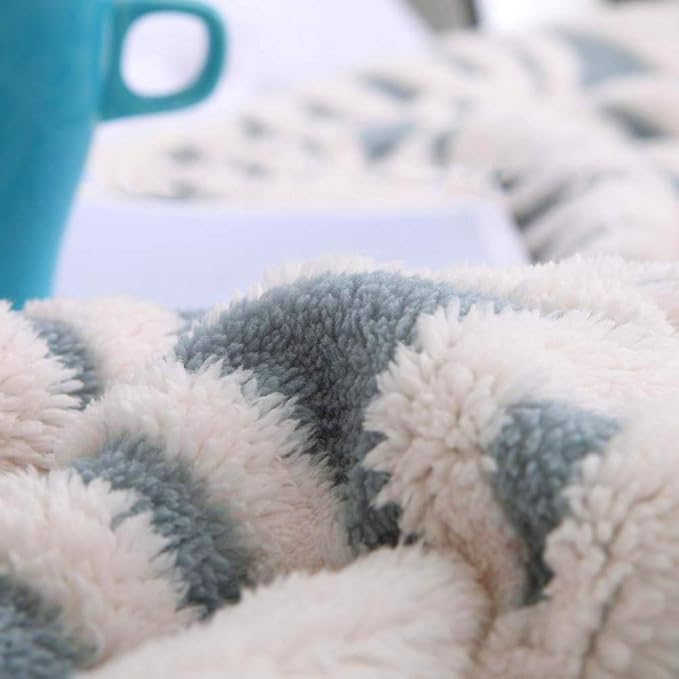 LOMAO Sherpa Fleece Blanket Gifts for Mom Dad Cozy Soft Throw Blanket for Women Men Birthday Gifts Dual Sided Couch Sofa Bed Blanket (Light Blue, 71''x80'')