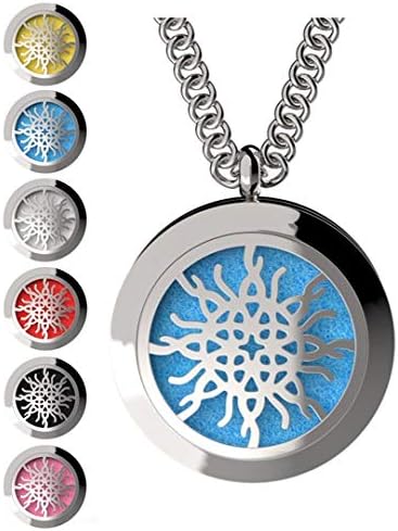 Infinity Flame Knot Essential Oil Diffuser Necklace, Stainless Steel Locket Pendant with 24 inch Chain, 12 Color Refill Pads, Customizable Color Changing Perfume Jewelry Aromatherapy