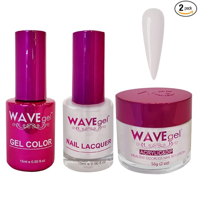 WAVEGEL Soak-Off Gel, Nail Lacquer & Acrylic/Dip Powder Matching Set - Princess Collection - #33 Rhino Mist