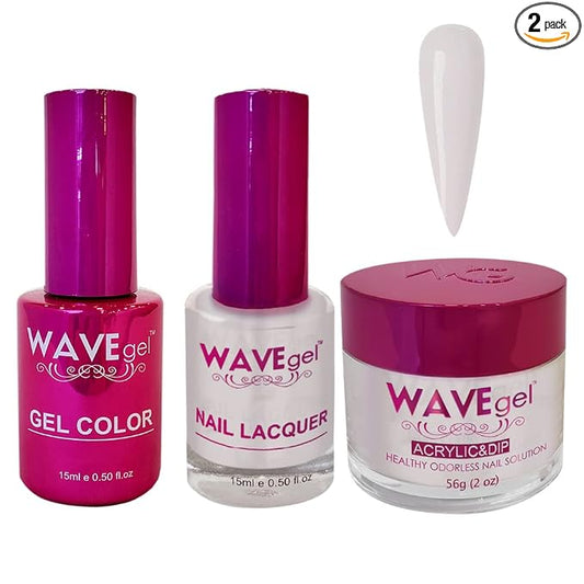 WAVEGEL Soak-Off Gel, Nail Lacquer & Acrylic/Dip Powder Matching Set - Princess Collection - #33 Rhino Mist