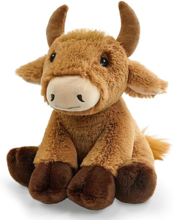 Bull Stuffed Animal Toys, 8.5 Inch Soft and Cuddly Bull Plush Animals Toy, Cute and Realistic Stuffed Animals Gifts for Boys and Girls Soft Toy for Kids