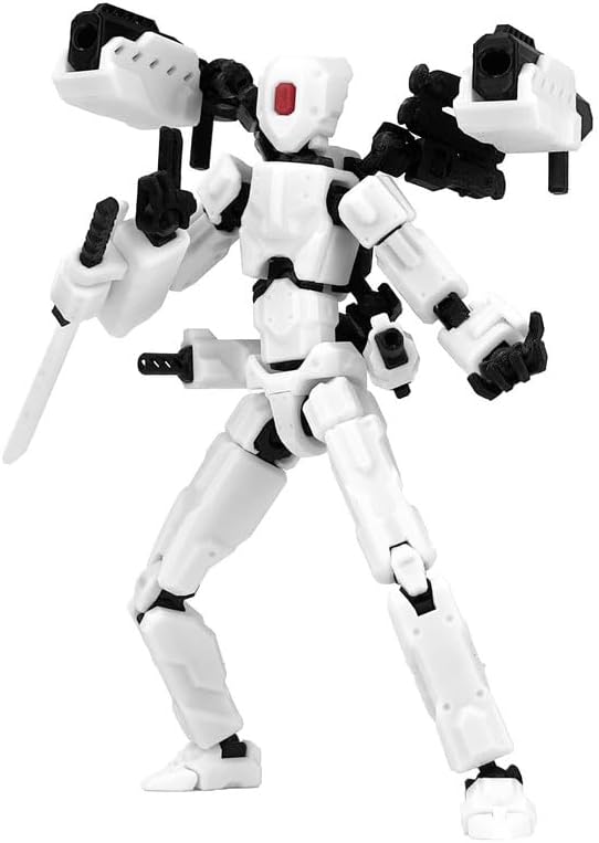 T13 Action Figures Helix Robot 8 Inch, Assembly Completed T 13,3D Printed Robo 13 - The Premium Action Figures for Sci-Fi Enthusiasts (White)