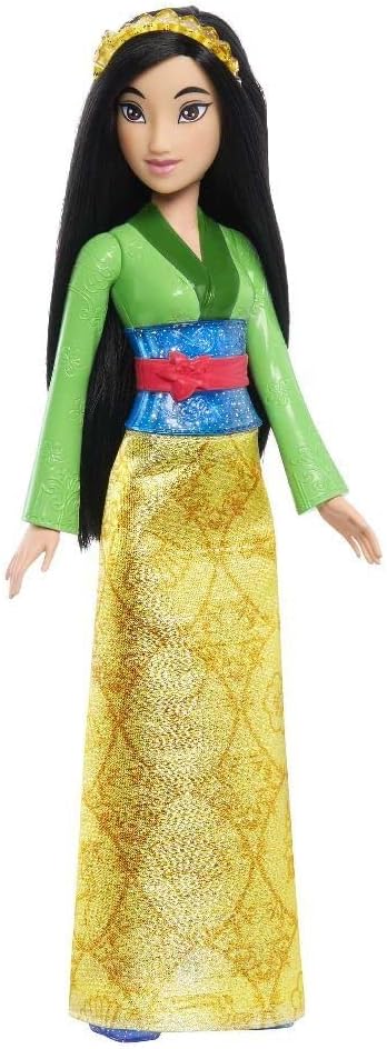 Mattel Disney Princess Mulan Doll in Sparkling Fashion with Removable Skirt, Headband and Shoes, Posable & Collectible, Inspired by Movie