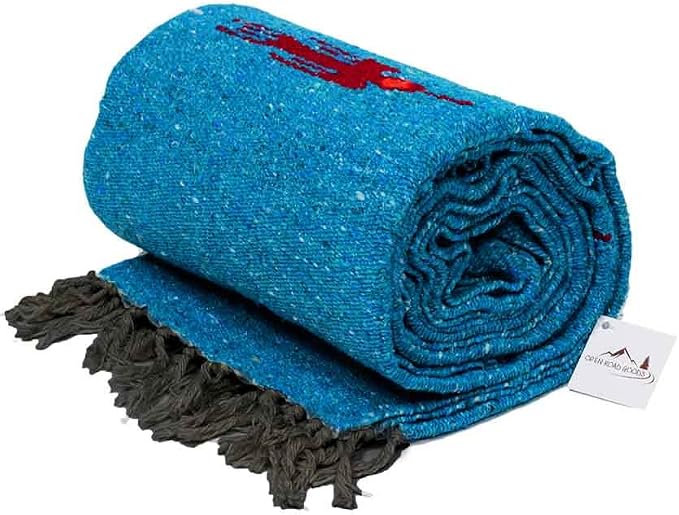 Open Road Goods Mexican Thunderbird Yoga Blanket, Handwoven Throw for Yoga, Meditation, and Home Décor – Versatile Blanket for Beach, Picnic, Camping, or Outdoor Use