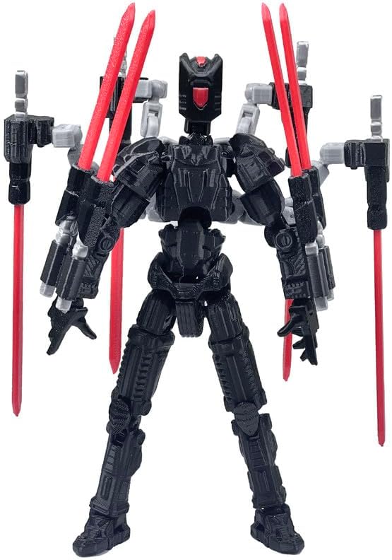 T13 Action Figure Set (Assembly Completed)，3D Printed Multi-Jointed, Desktop Decorations for Game Lovers Toys,5.5Inch (Black)