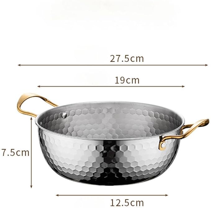 Generic Korea Ramen Pot, Stainless Steel, Silver 18cm, 1.8L, No Lid