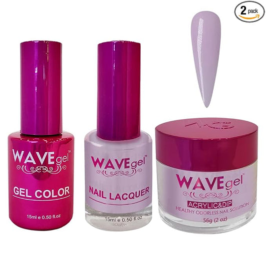 WAVEGEL Soak-Off Gel, Nail Lacquer & Acrylic/Dip Powder Matching Set - Princess Collection - #72 Jasmine