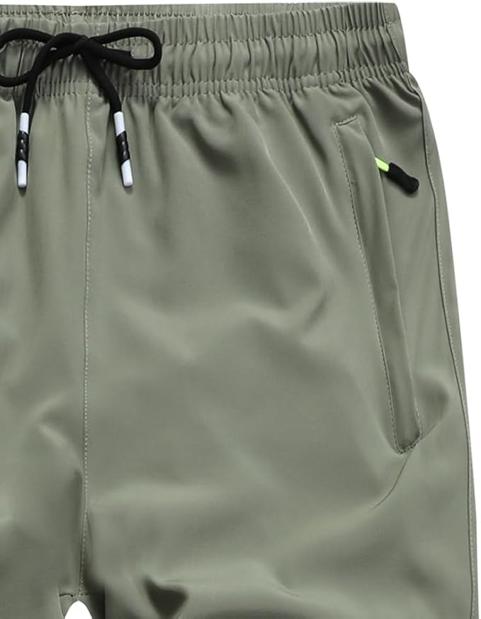 Boys Hiking Joggers Pants Outdoor Youth Quick Dry Lightweight Athletic with Zipper Pockets