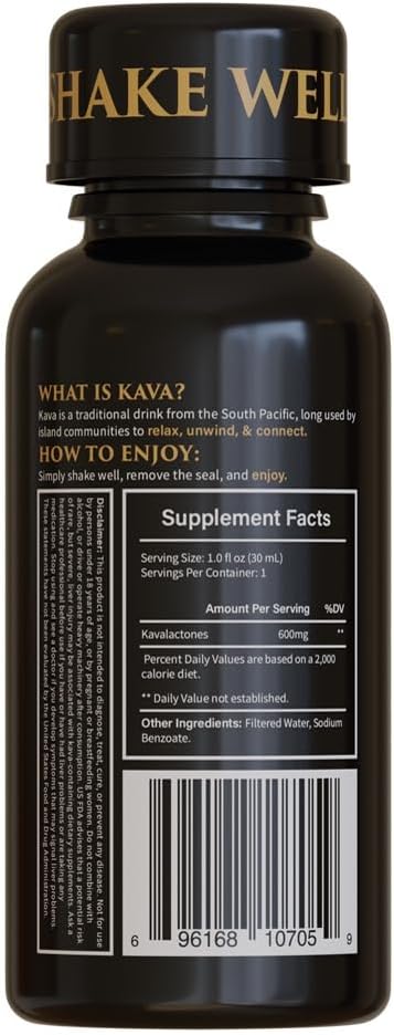 Kavana Kava Shots - Made in USA, 4X Concentrated Non-Alcoholic Drinks & Sugar-Free Kava Root Drink, Plant-Based Alternative with Natural Citrus Flavor, Smooth Mocktails Botanical Spirit, 16 Pack