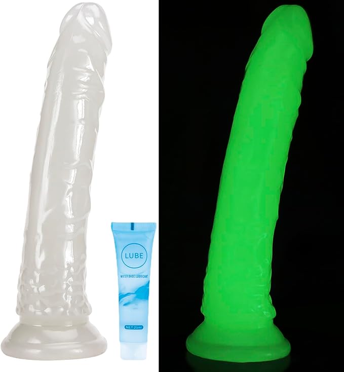 12.6'' Huge Dildo Soft Monster Dildos Sex Toys with Suction Cup for Hands-Free Play,Big Thick Dildos Suitable for Women/Men/Couples can be Use for G spot and Anal(Glow in The Dark Green)