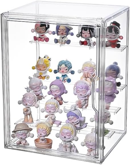 Extra Large 5 Tiers Clear Display Case for Figures, Acrylic Storage Organizers Box with Magnetic Door, Acrylic Dustproof Showcase for Collectibles Action Figure
