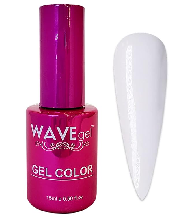 WAVEGEL Soak-Off Gel, Nail Lacquer & Acrylic/Dip Powder Matching Set - Princess Collection - #002 Super White