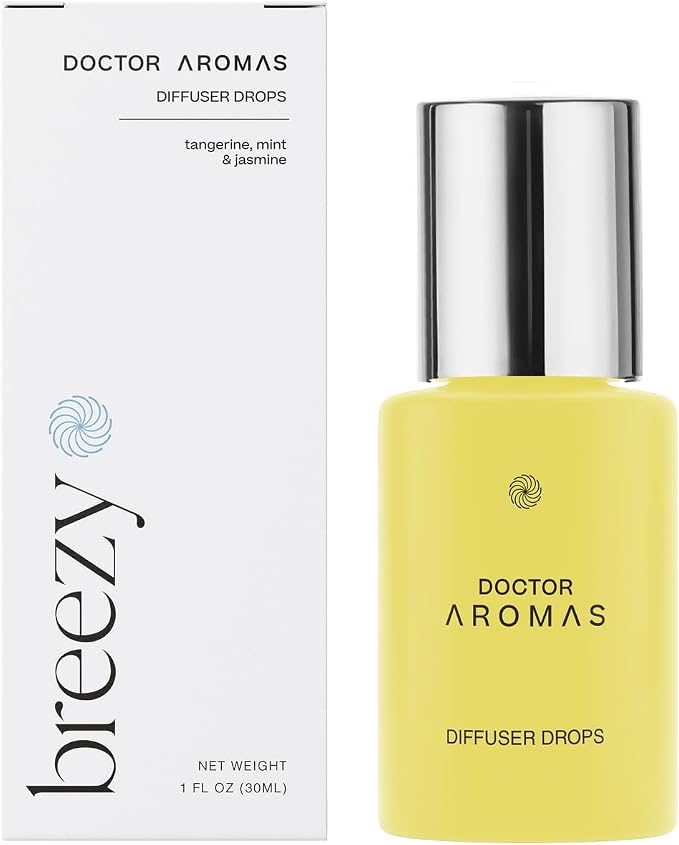 Doctor Aromas Premium Therapeutic Essential Oils Fragrance Scents Bottles Refills – Organic Aroma, Safe for Diffusers, Aromatherapy – Tangerine & Jasmine – 1 OZ (Breezy, Pack of 1)
