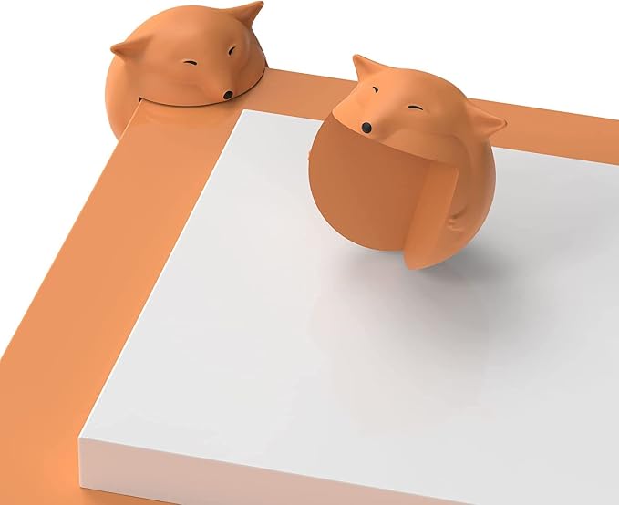 Quark Foxii Table Corner Protectors - Thick, Impact-Resistant Silicone - Cute Baby Proofing Corner Bumpers for Furniture - Easy to Remove with 3M Adhesive - 4 x Table Corner Guards