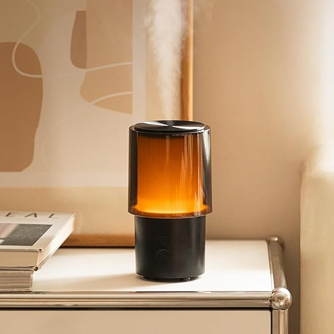 Essential Oil Diffuser 130ML, Aromatherapy Diffuser with LED Mood Lighting 2 Mist Mode, Ultrasonic Mist Humidifier for Car Home Office Bedroom ﻿ (Black)