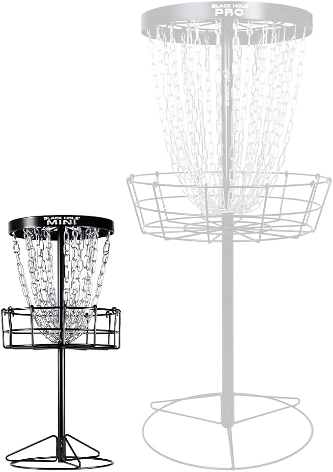MVP Disc Sports Black Hole Mini 24-Chain Disc Golf Basket Target (26.5" Tall Mini Basket)