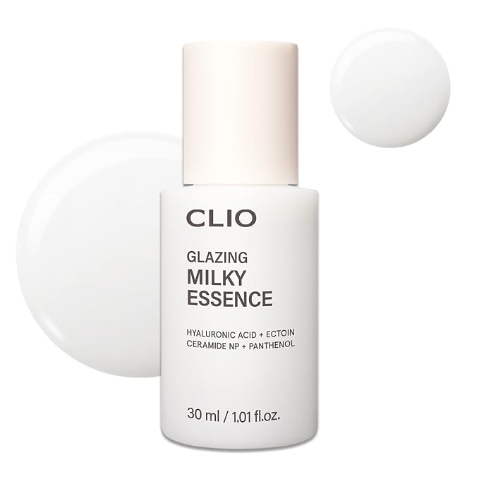 CLIO Glazing Milky Essence, Rice PDRN Toner for Boosting Radiant Glass Skin, Lightweight Hydrating Skin Prep for Makeup, Ceramide Skin Barrier Care for Sensitive Skin, Korean Skincare (1.01 Fl Oz)