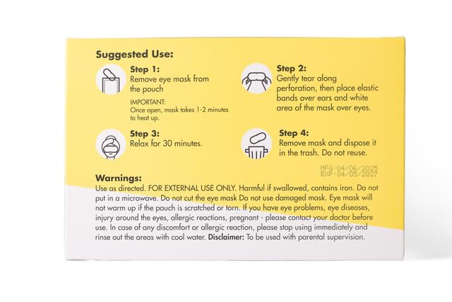 GlamBaby Warmy Winks Self-Heating Eye Mask for Kids – Heated Warm Compress for Dry Eyes, Irritation & Puffiness – Disposable Eye Mask for Children’s Eye Relief & Relaxation (30 Individual Units)