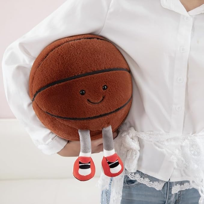 13.7" Cute Football Plush Toys Soft Stuffed Sport Throw Pillow Plush Ball Gift for Kids Birthday and Christmas Decoration (Basketball)