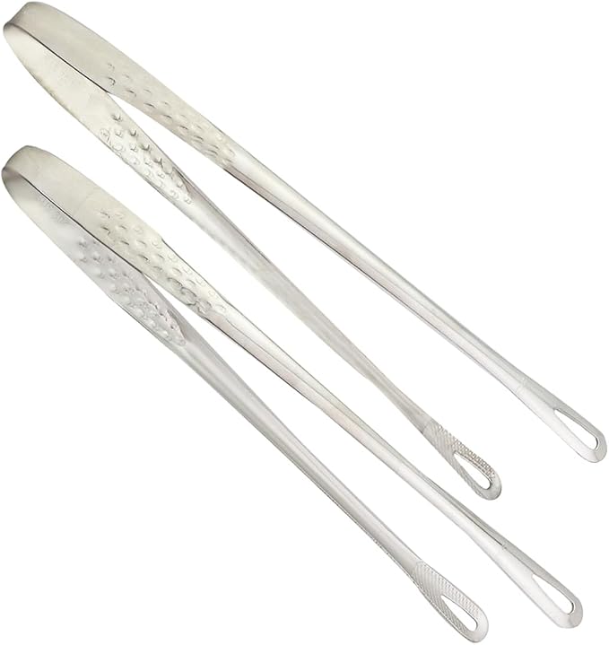 2PCS Korean Japanese Grill Frying Steak Tongs BBQ Kitchen Food Tweezers Stainless Steel Cooking Tools Portioning Tong For Salad Fish Buffet Meat Holders
