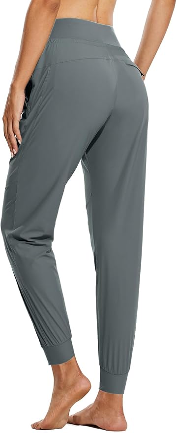 baleaf Womens Lightweight Hiking Pants Water Resistant Quick Dry Joggers with 5 Zipper Pockets UPF 50+ for Travel Hiking