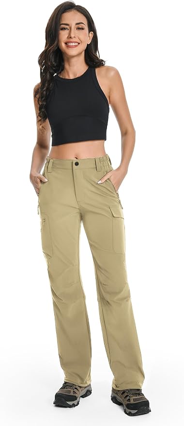 Moosehill Women's Hiking Pants Lightweight Quick Dry Water Resistant Cargo Travel Work Summer Pants for All Seasons