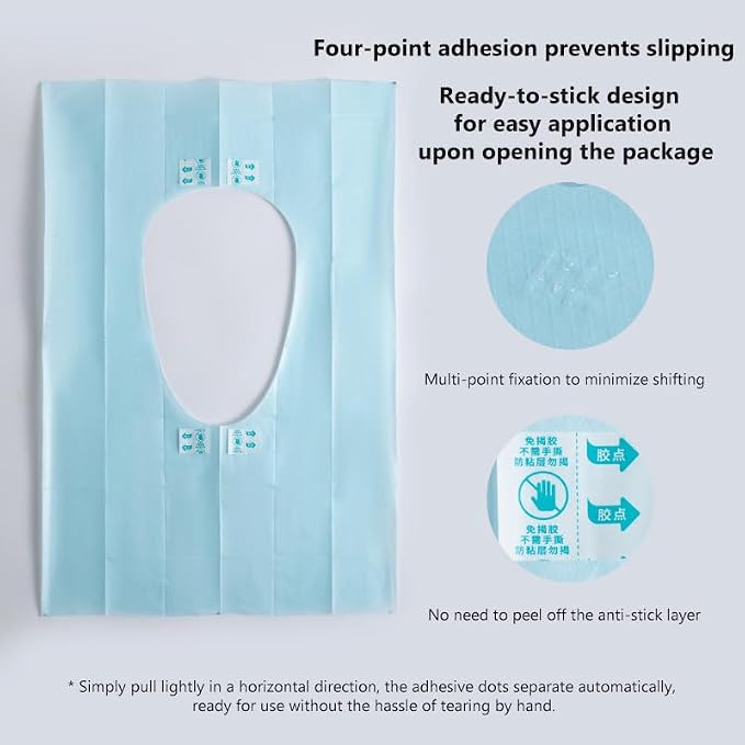 Toilet Seat Covers Disposable,Faster use-Sticker Free XL Waterproof Toilet Seat Cover for Adults and Kids Potty Training(Colorful)