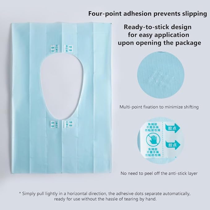 YOUNGTIME Toilet Seat Covers Disposable 30 Pack, Faster use-Sticker Free XL Waterproof Toilet Seat Cover for Adults and Kids Potty Training,Travel Accessories for Public Restrooms,Airplane(Colorful)