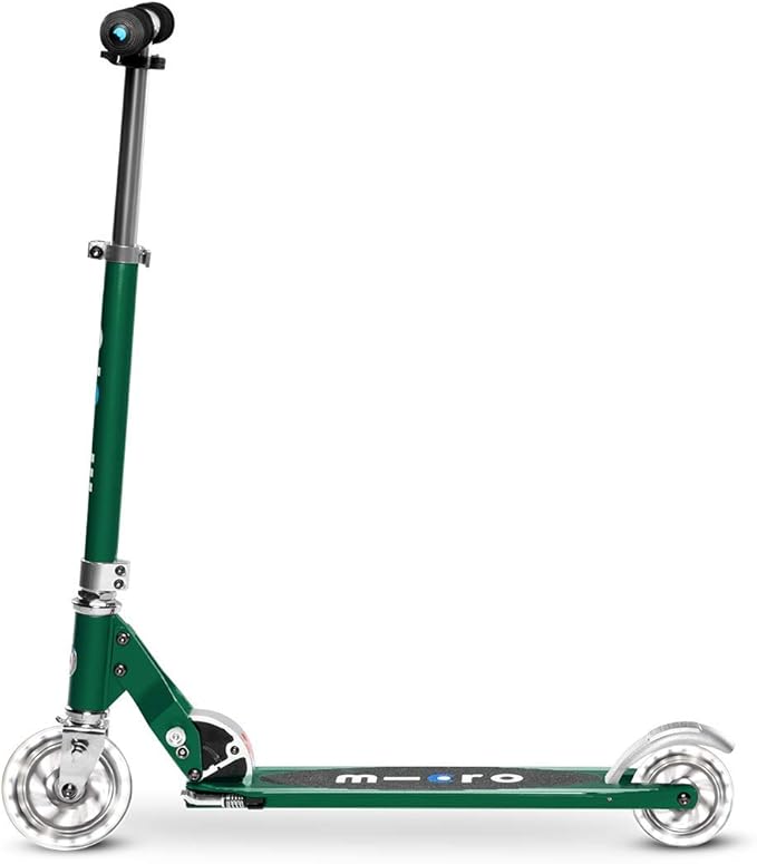 Micro Kickboard | Sprite LED | 2 Wheeled | Fold-to-Carry | Lightweight Swiss-Designed Micro Scooter | Light-Up Wheels| Children and Teens, Ages 6+