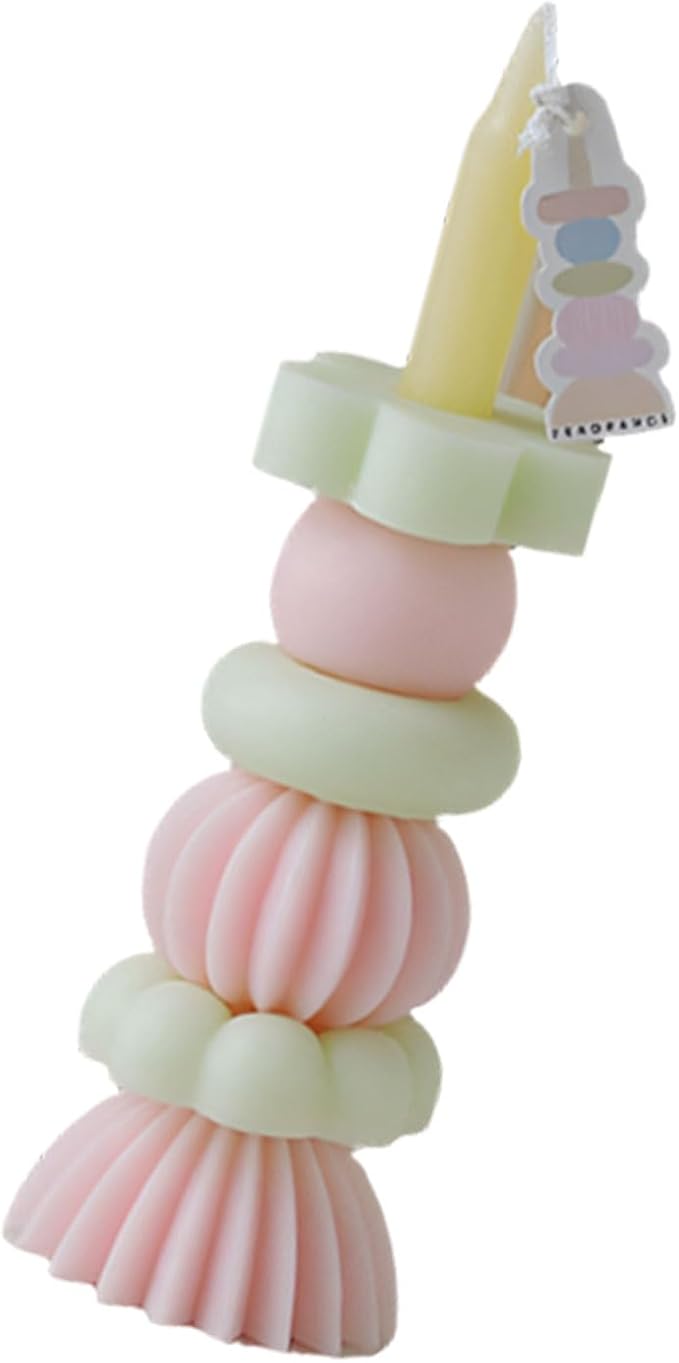 Creative Rainbow Stacking Scented Candle Soybean Waxes Air Freshener Candle for Home Relaxation Aromatherapies