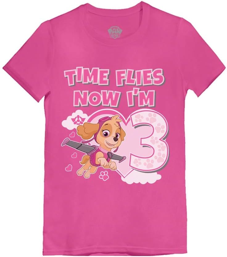 Tstars Skye Birthday Girl 3 Gifts for Three Years Old Bday Paw Patrol Theme Party Toddler Kids Girls Fitted T-Shirt A51144d