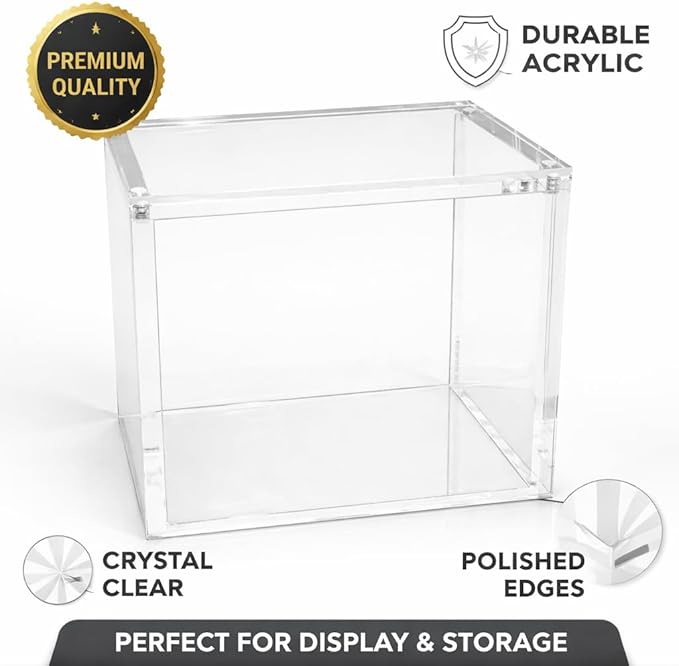 Acrylic Clear Magnetic Display Case 6MM Thick Magnetic Closure Made for Pokemon TCG Booster Boxes