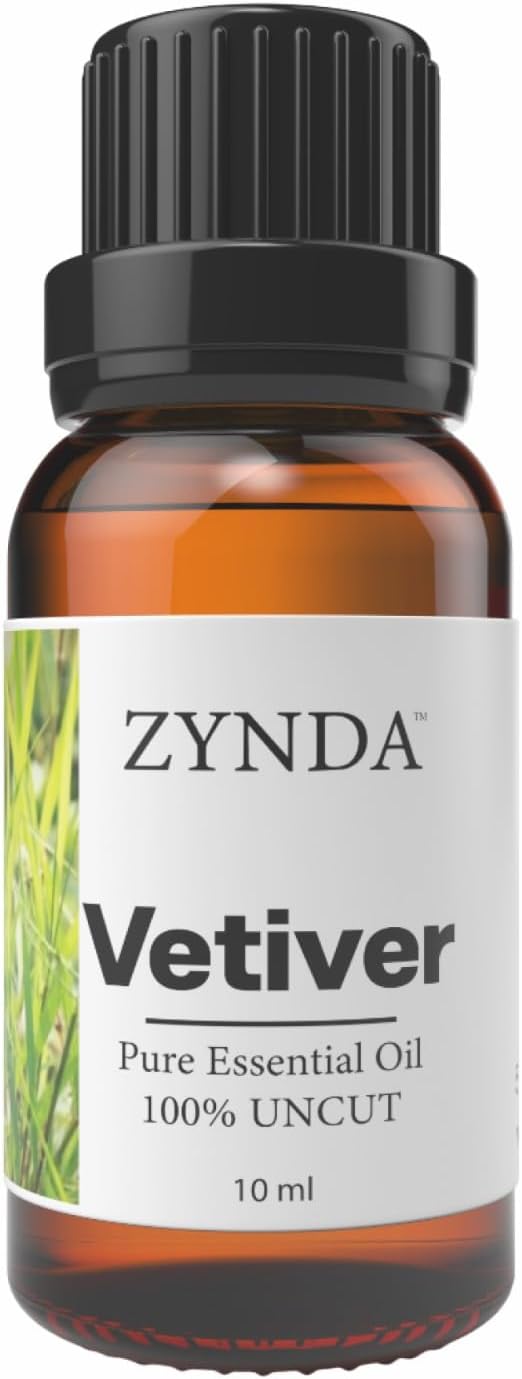 Vetiver Essential Oil – Pure & Natural Grounding Aromatherapy Oil – Deep Earthy Woody Aroma for Relaxation, Balance & Calm – :Lab Tested 100% Uncut Pure Essential Oils 10ml