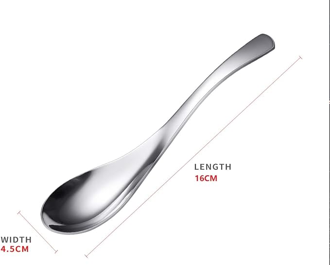 Soup Spoons,Stainless Steel Short Handle Spoons, Classic And Durable Soup Spoon, Set of 5.
