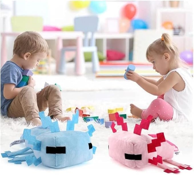 Plush Toys, Plush Toy Soft Pillows, Suitable for Video Game Enthusiasts, Children's Birthday Parties, Christmas Preferred Gifts (Pink/Blue)