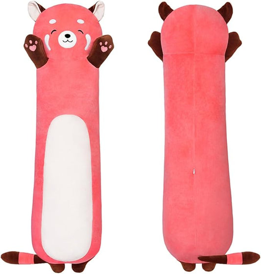 Cute Long Raccoon Plush Toy, Soft Hugging Plush Pillow, Kids Raccoon Plush for Girlfriend (Pink, 27.55inch/70cm)
