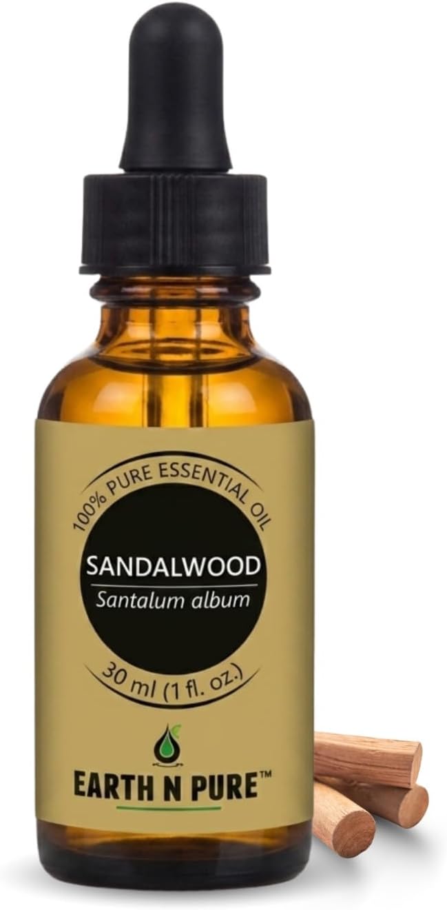 Earth N Pure Sandalwood (Chandan Oil) Essential Oil for Skin- Natural and Therapeutic Grade with Glass Dropper - 30 ml