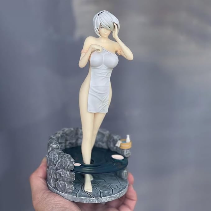 2B Figure Statue Model - 1/6 Scale 2B Action Figure Bathing Scene 2Byorha Anime Figurine, 30cm No.2 Type B Figures, PVC Handmade Collectible Desktop Decoration