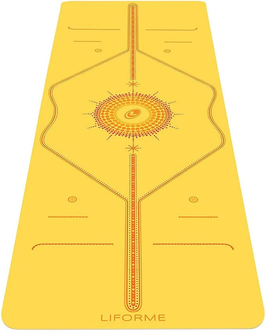 Liforme Printed Yoga Mat Collection - Free Yoga Bag Included - Patented Alignment System, Warrior-like Grip, Non-Slip, Eco-friendly, Sweat-resistant, Long, Wide and Thick for Comfort