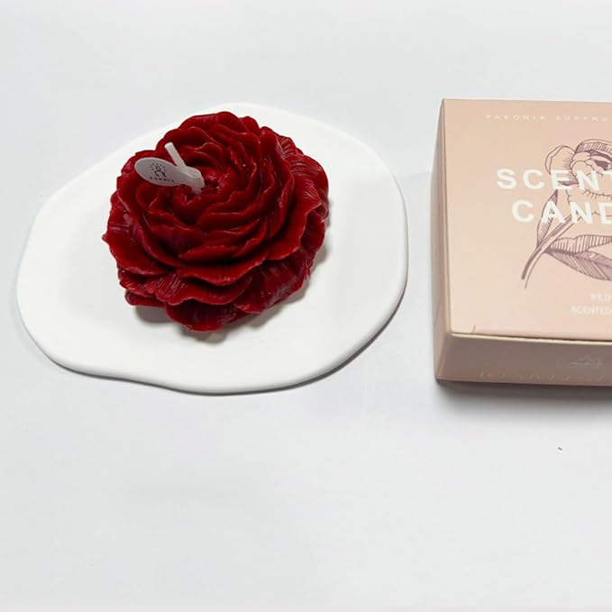 4 Pcs Low Temperature Candles Red Rose Flower Shaped Scented Candles Low Heat Romantic Wax Play Candles for Lovers Couples Wedding