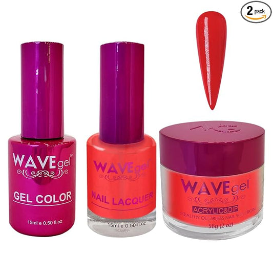 WAVEGEL Soak-Off Gel, Nail Lacquer & Acrylic/Dip Powder Matching Set - Princess Collection - #106 Refescent