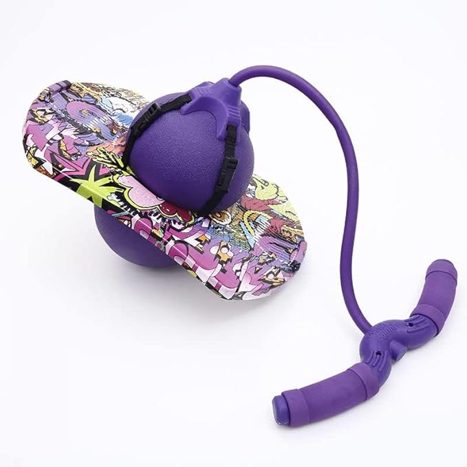 Pogo Ball with Handles for Kids & Adults, Balance Bounce Ball, Trick Board for Girls and Boys Ages 6 and up (Purple-Colourful)