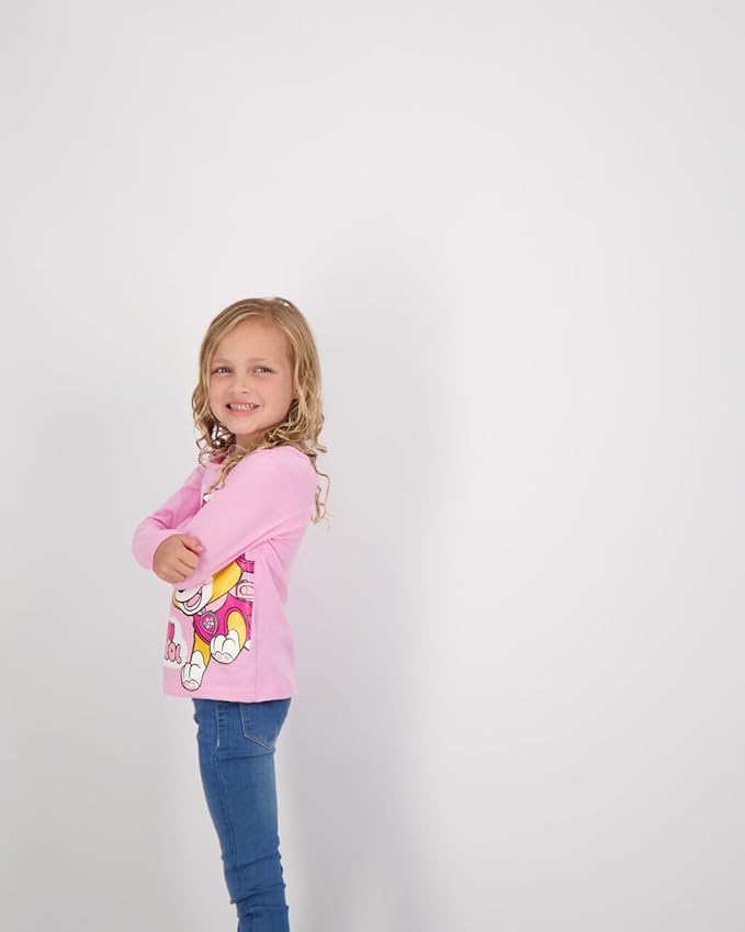 Paw Patrol Nickelodeon Everest and Skye Girls 3 Pack Long Sleeve Shirts