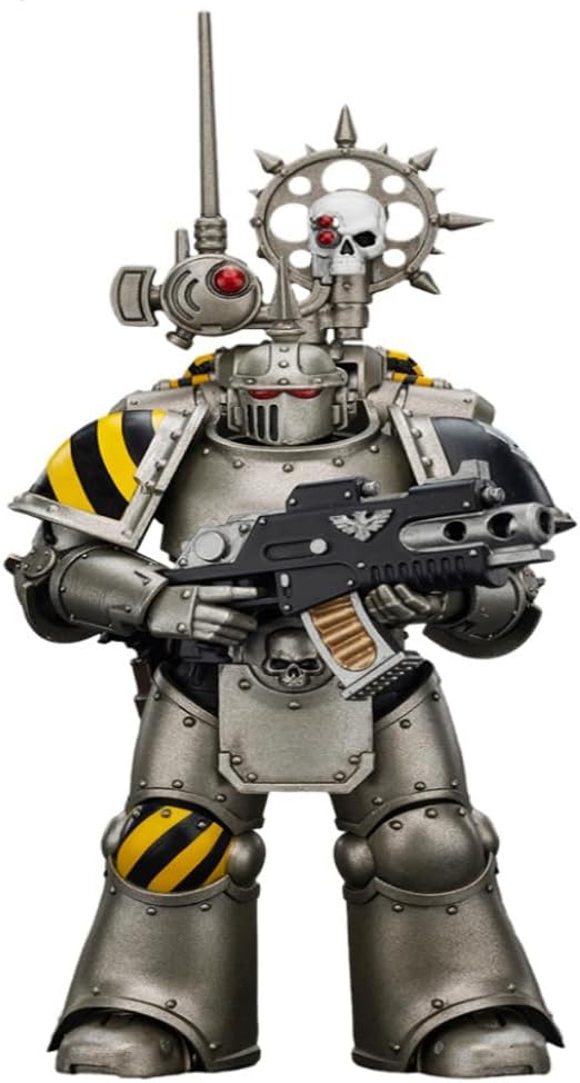 JOYTOY Warhammer The Horus Heresy lron Warriors MKlIl Tactical Legionary with Nuncio-vox 1:18 Scale Action Figure Mecha Joy Toy Collection Model 4.8 inch
