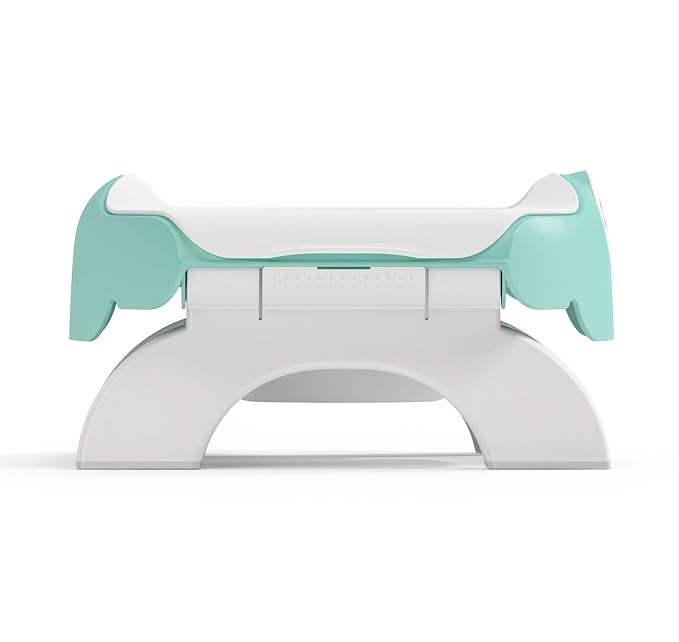OKBABY On The Spot 3 in 1 Travel Potty Seat - Compact & Lightweight Design - Features Non-Slip Rubber Base - Removable Inner Bowl - Toilet Training Seat for Toddlers & Children, Turquoise