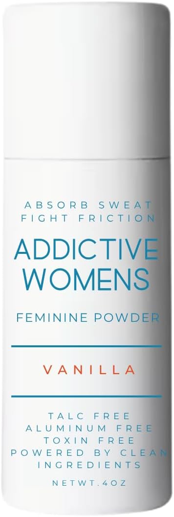 Addictive Womens Feminine Powder | Absorb Sweat | Fight Friction and Chaffing | Prevents Odor | Made from Natural Ingredients | Made in the USA (Vanilla)