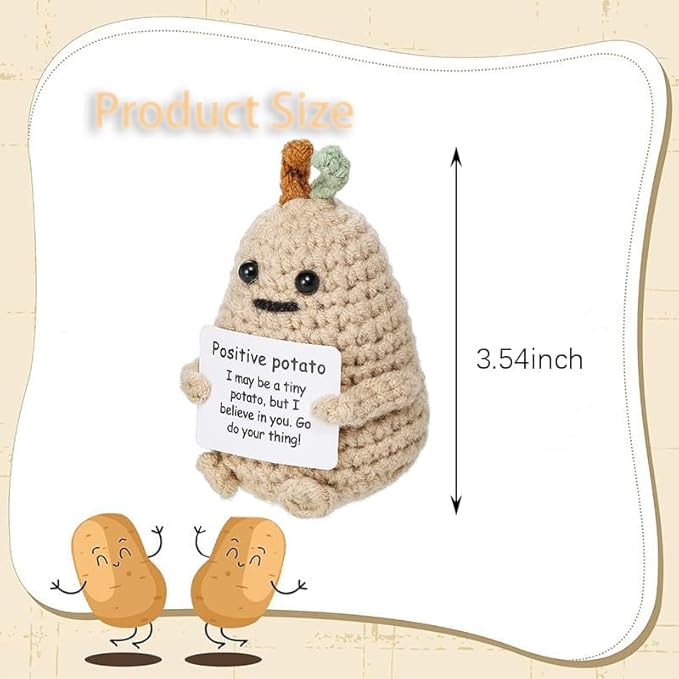 Positive Potato Crochet Mini Knitted Toy Home Decorations Encouragement Gifts (Sprouting Potato)
