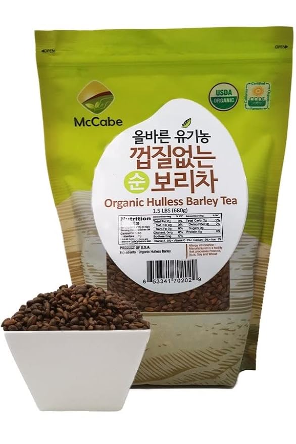 McCabe Organic Hulless Barley Tea - Roasted Hulless Barley Tea | USDA and CCOF Certified | Product of USA | 1.5 lbs (24 Oz) Pack of 3